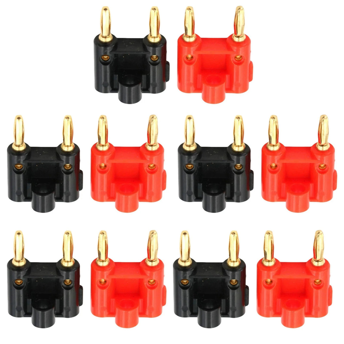 Speaker Banana Plugs Dual 4mm Gold 10PCS Copper Connectors Safe Easy Install