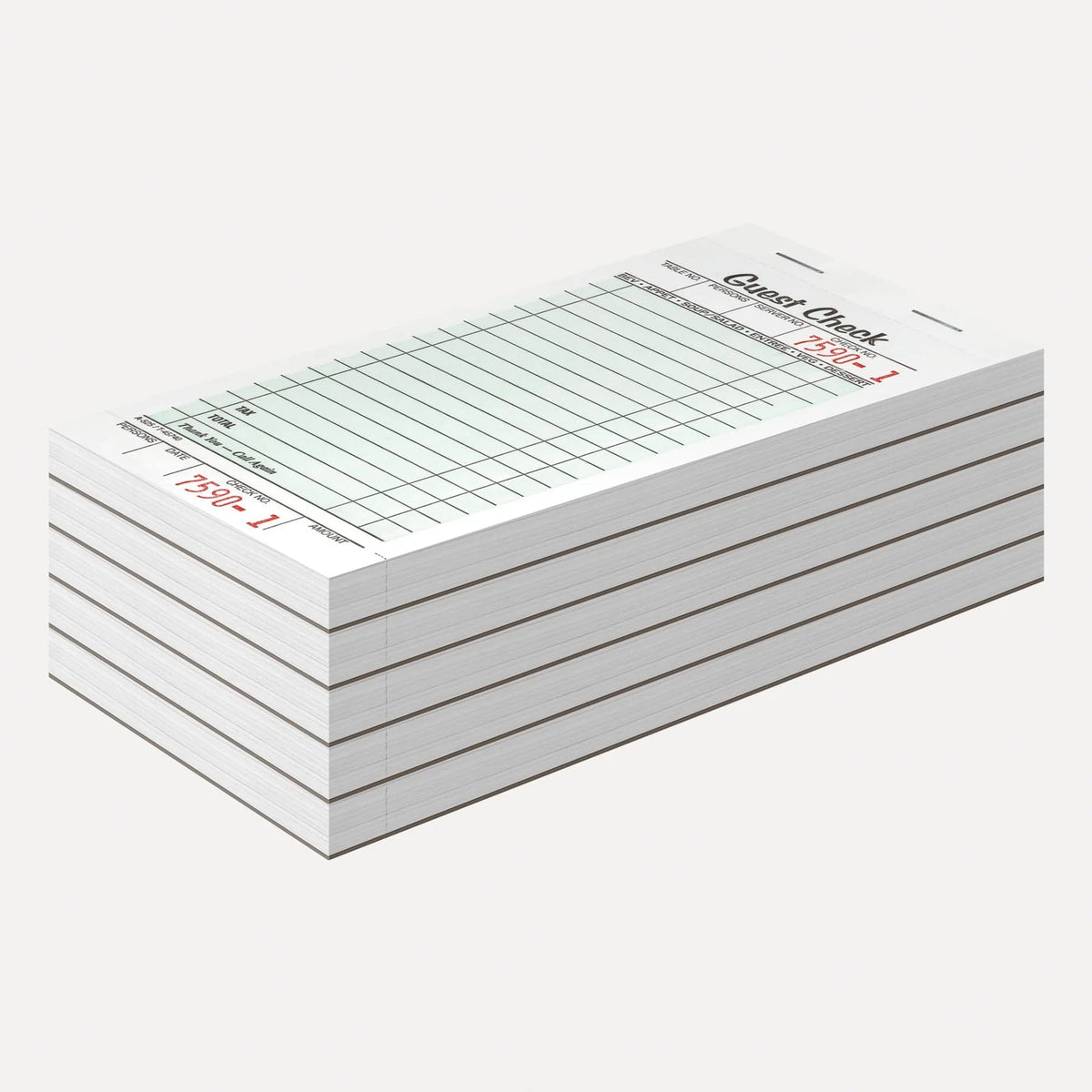 Adams Guest Check Pads, Single Part, Perforated, 3-2/5 x 6-3/4 Inches, White