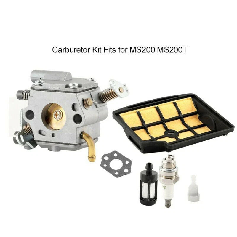 Gasket Spark Plug Fuel Cap Carburetor Carb Kit For Stihl MS200 MS200T Chainsaw
