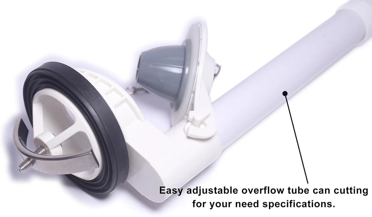 Universal Toilet Flush Valve, 2.5" - 2.95" (65mm - 75mm), 4.29 inches wide
