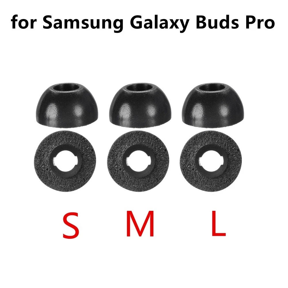 6Pcs Black Ear Tips Cover S M L Set For Samsung Galaxy Buds Pro Earbuds Parts