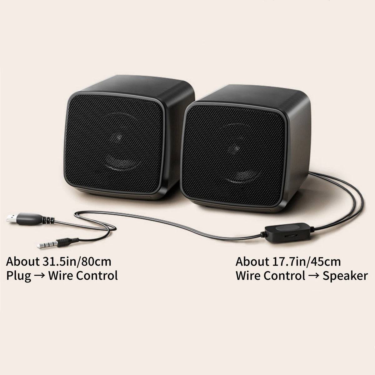 1 Pair Durable Small Desktop Speakers for Computer with Very Loud Clear Sound