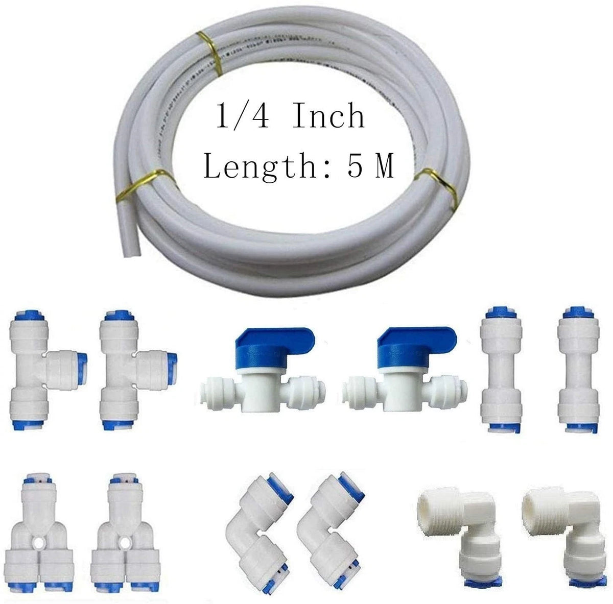 Mattox 1/4" Quick Connect Water Purifiers Tube 12 Count (Pack of 1), White