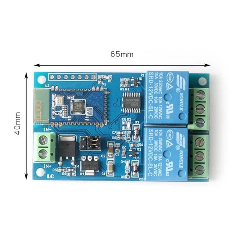 12V Dual Way Bluetooth Relay Module 10A Wireless Smart 2CH