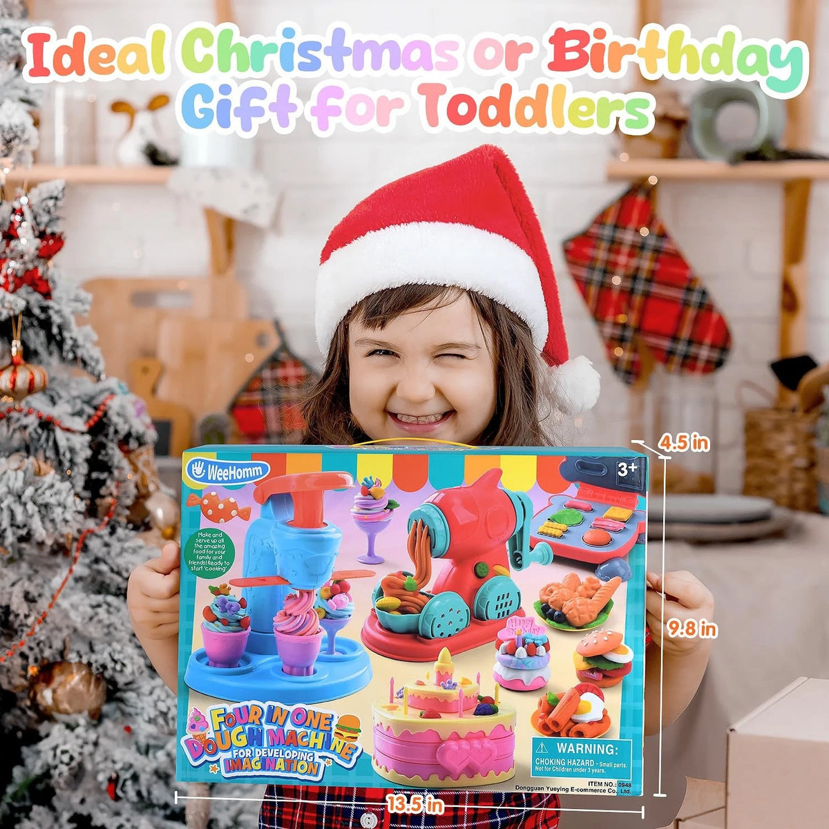 4 in 1 Color Dough Set for Kids with 24 Dough, Kitchen child-size, Blue