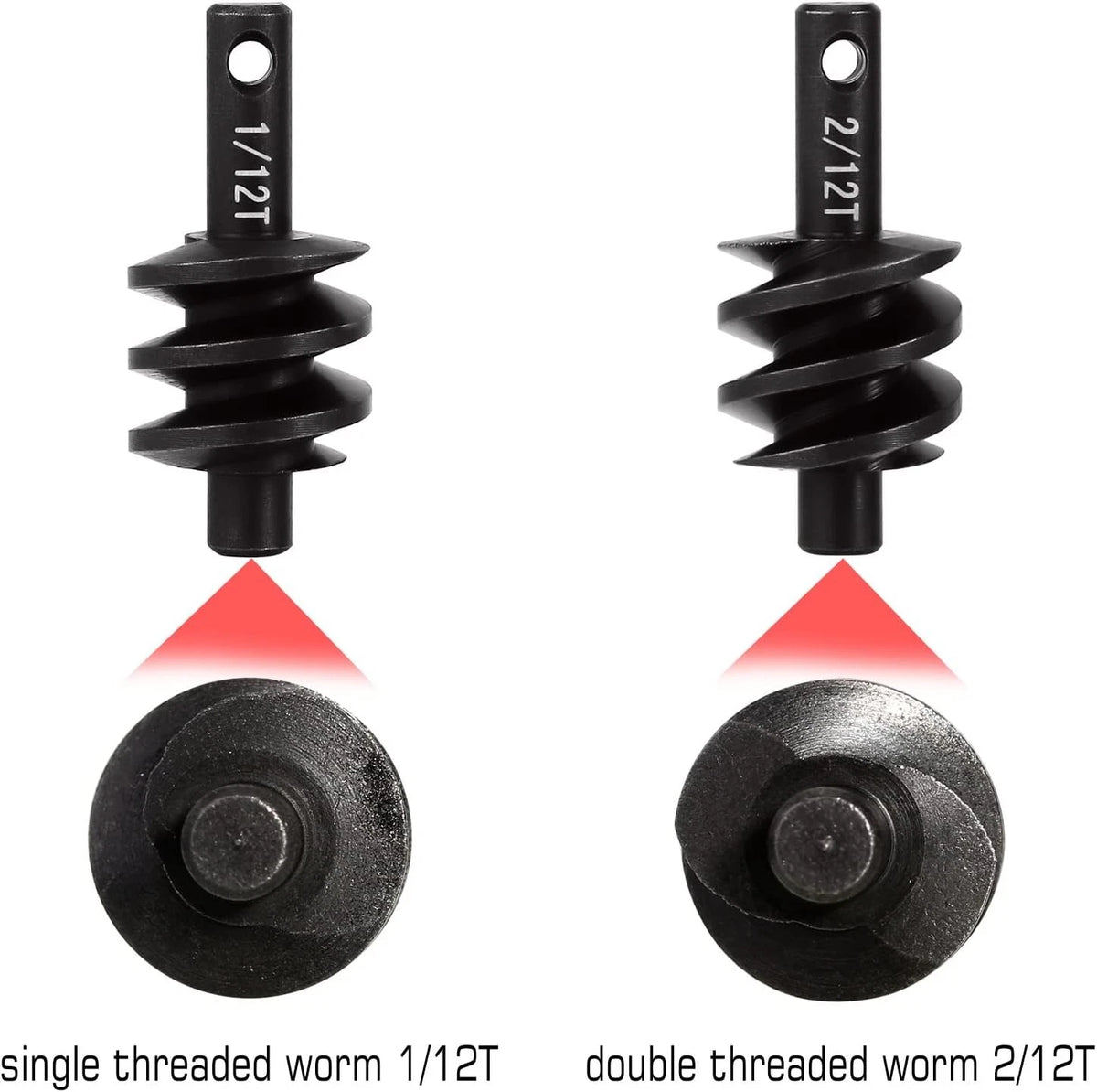INJORA Underdrive Gears Differential Axle Steel 1/12T Worm Gears...