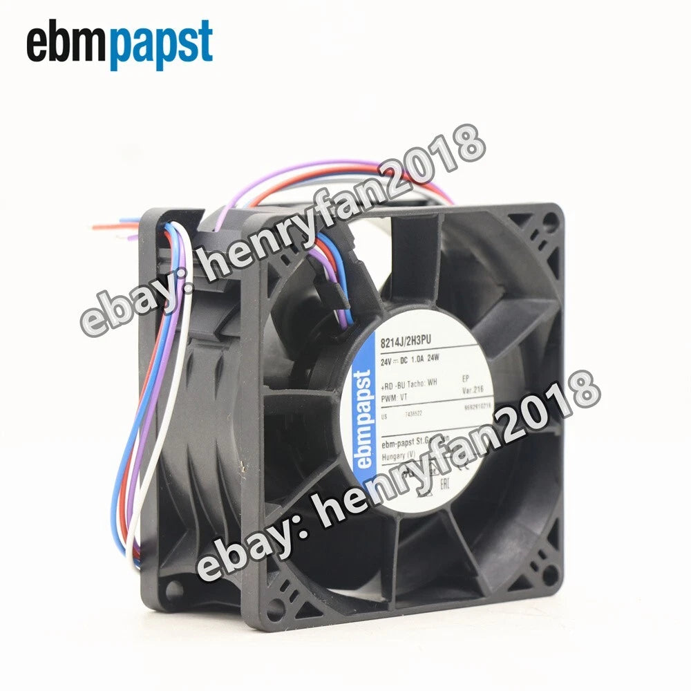 Ebmpapst 8214J/2H3PU Axial Fan DC 24V 24W 1.0A 80*80*38MM 4-wire PWM Cooling Fan