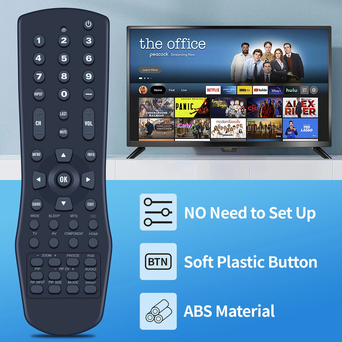 VR1 Remote Control For Vizio TV VW42L VW37L VW26L VS42L GV47L GV46L GV42L