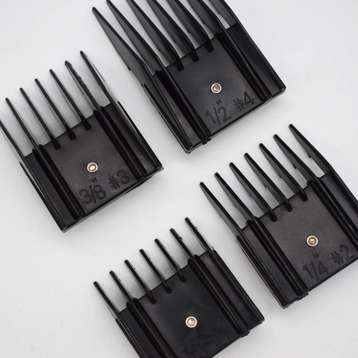 4 Pieces Professional A5-Style Animal Clipper Attachment Guard Guide Black