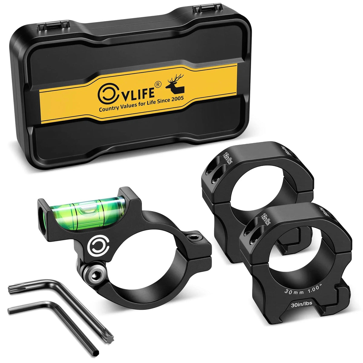 CVLIFE Scope Level and Rings for 30mm Tubes Anti-cant Black
