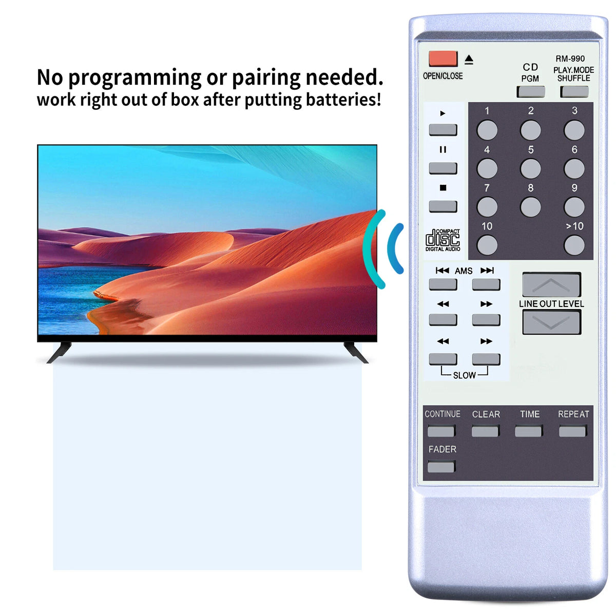 RM-990 Replacement Remote Control For Sony CD Player CDP497 CDP590 CDP790