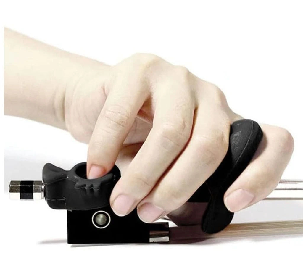 Jiayouy Violin Bow Grip Partner Frog Thumb Stabilizer and Fish Pinky black