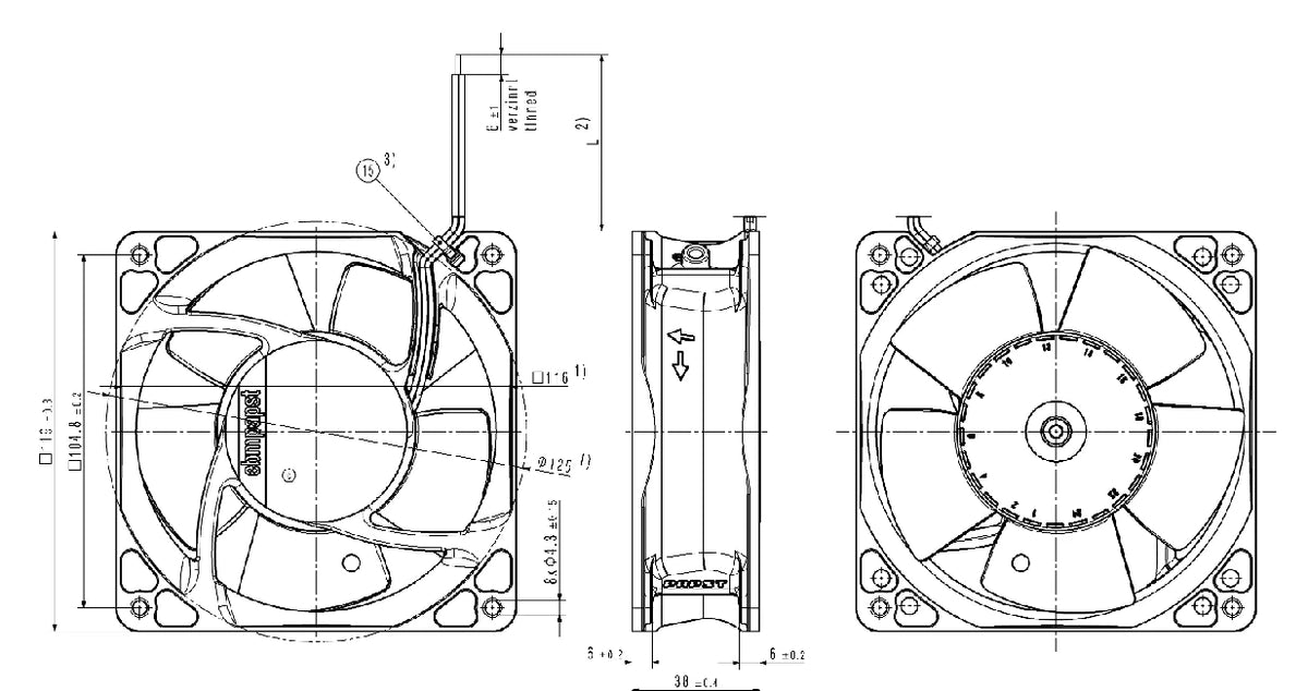 Ebmpapst 4114N/2H4PU Axial Fan 24VDC 33.1W 1.38A 6800RPM120*120*38MM Cooling Fan