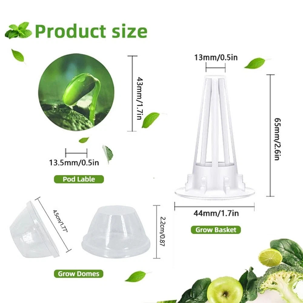 90pcs Hydroponic Seed Pod Kit Include 30pcs Plant Replacement Basket green
