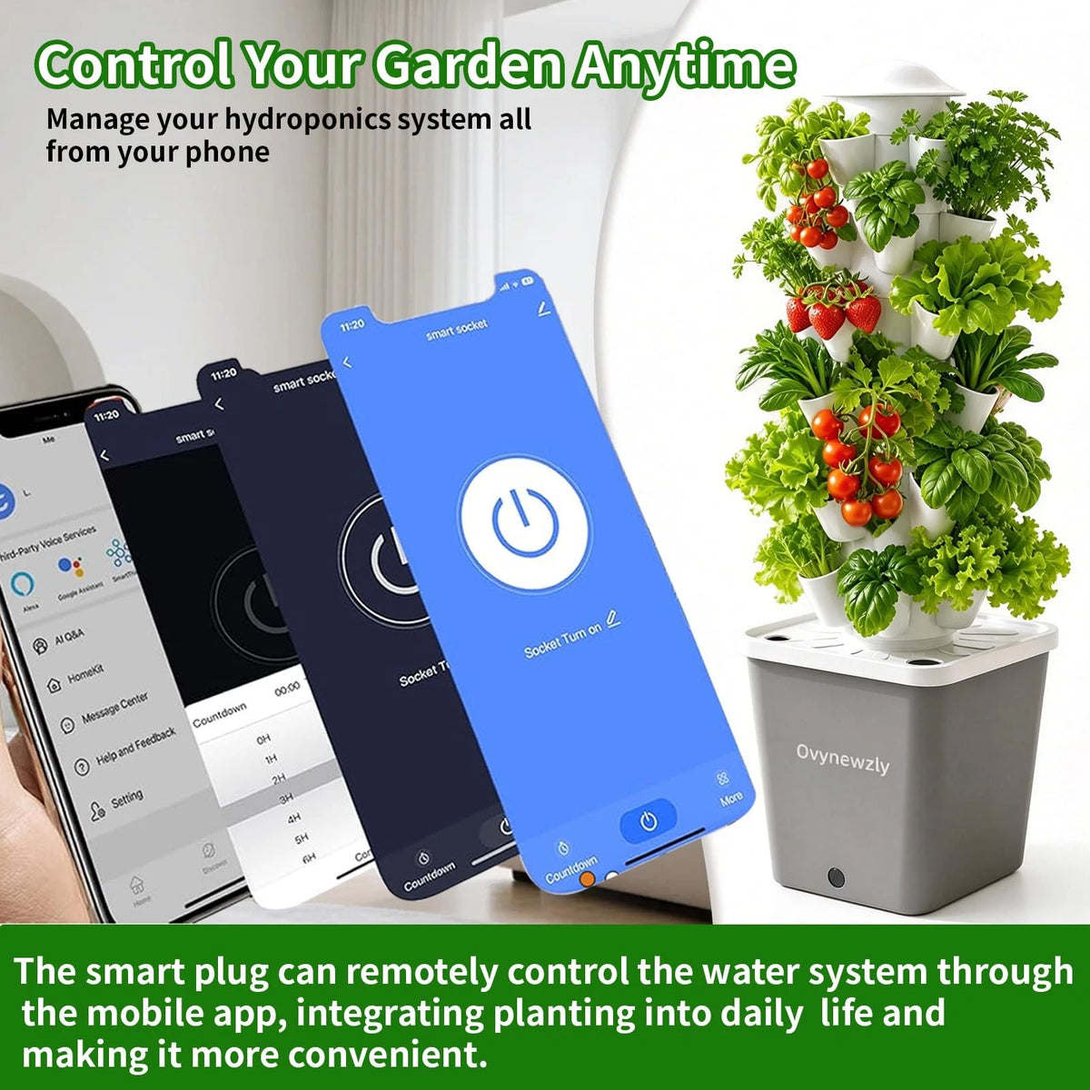 Hydroponics Growing System,30 Pods Hydroponic Tower,Space-Saving Black