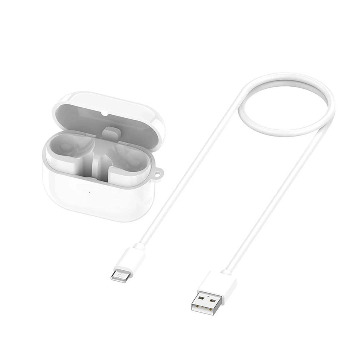 1Pc Charging Box White w/ Cable For Samsung Galaxy Buds3 Pro SM-R630 Earphones