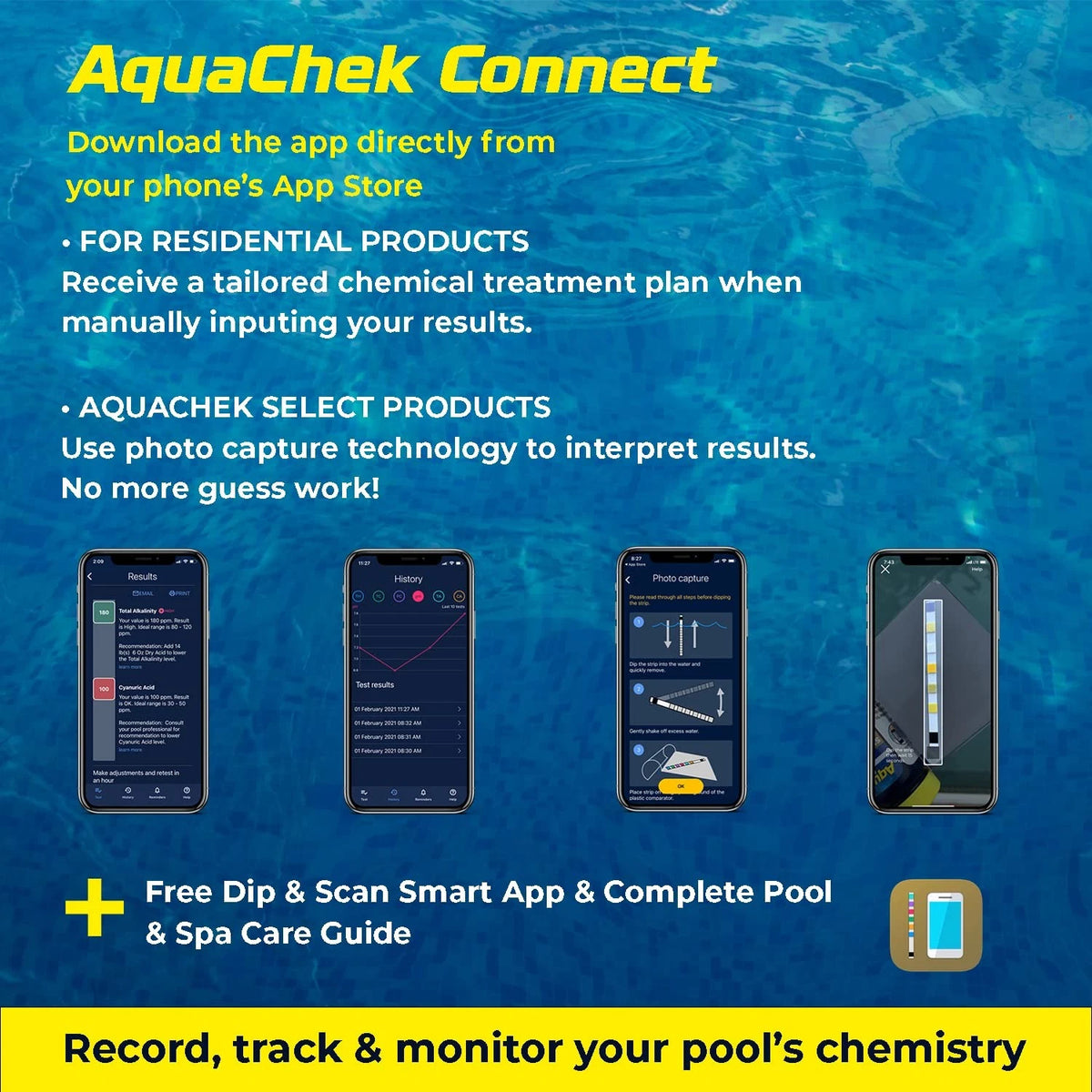 AquaChek Salt Test Strip Titrators for Pools - Water Pool 1-Pack, White