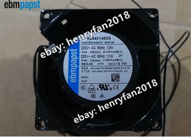 Ebmpapst 8556VW Axial Fan 230VAC 12/11W 2800RPM 70/60mA All-Metal Cooling Fan