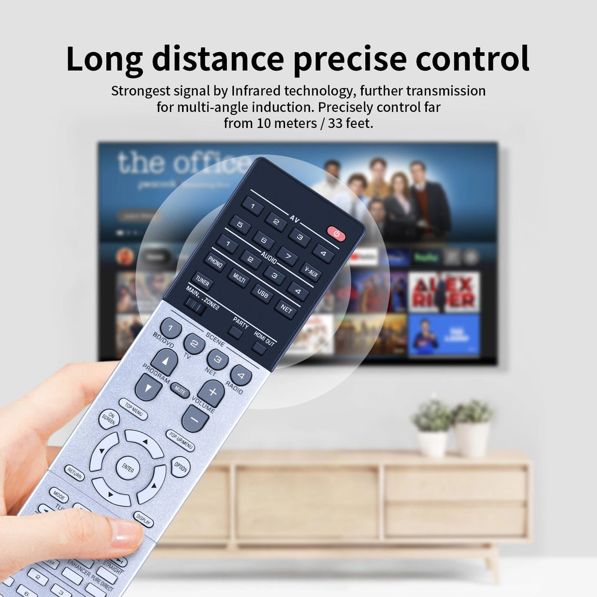 For Yamaha Receiver Remote Control RAV517 ZK06670 fits RX-A1040 RXA1040
