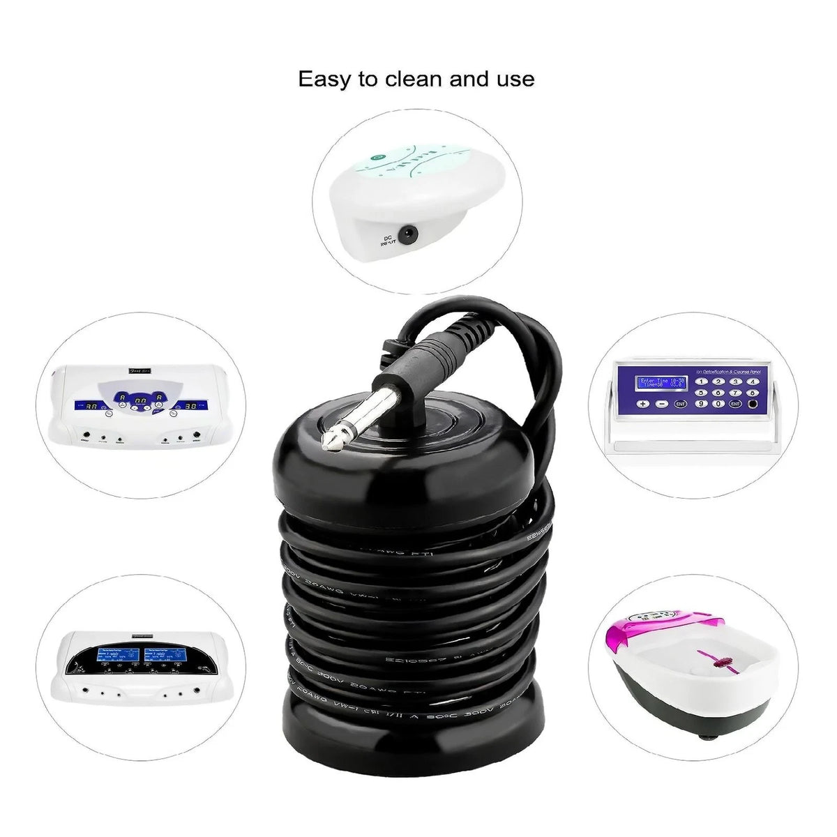 Detox Foot Bath Arrays Equipped with a universal 6.35mm connection pin