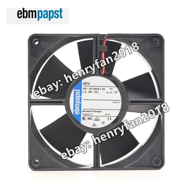 Ebmpapst 4374 Axial Fan DC 24V 5.7W 238mA 120*120*32MM 2wire Cabinet Cooling Fan