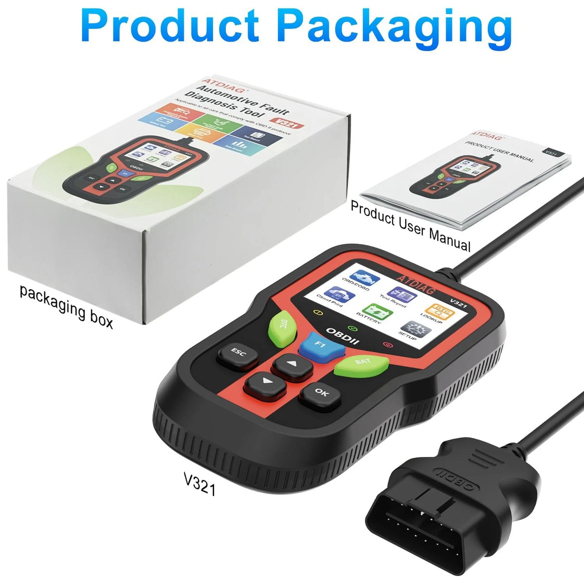 OBD2 Scanner Diagnostic Tool, Check Engine Lights and Clear Vehicle orange