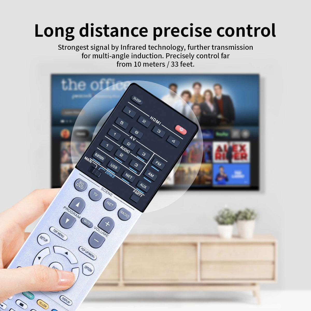 RAV547 ZQ56690 Remote Control For Yamaha AV Receiver RX-S601 RX-S601D