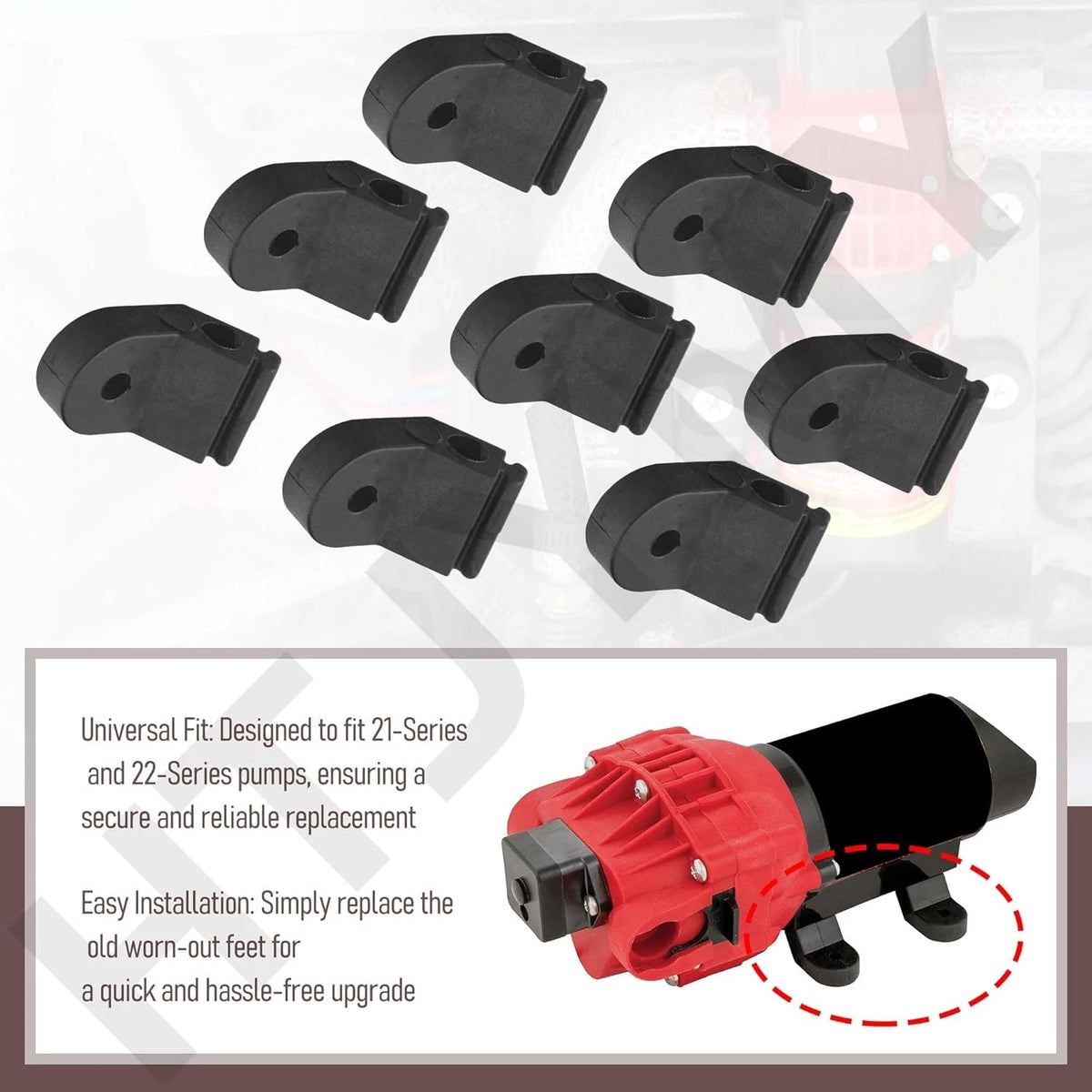 8 Pack 5095202 Rubber Pump Feet Replacement Parts, Black, Compatible with...