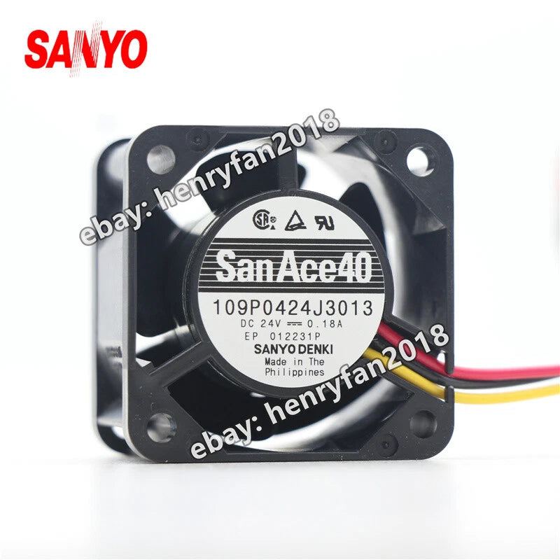 SANYO Denki 109P0424J3013 SanAce Fan DC 24V 0.18A 40*40*28MM 3-wire Cooling Fan