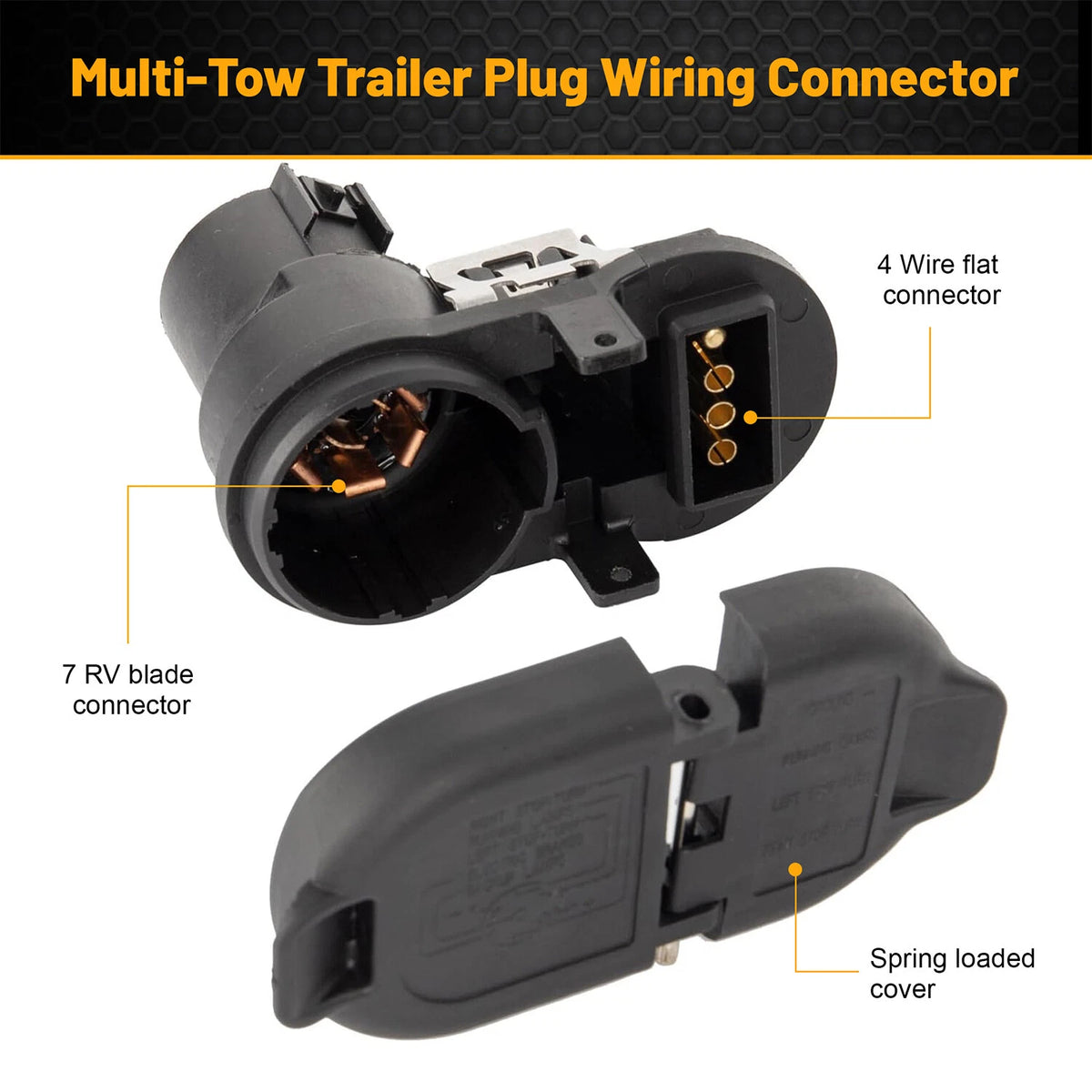 7-blade and 4-flat trailer socket with bracket for Ford F-150 2008-2014
