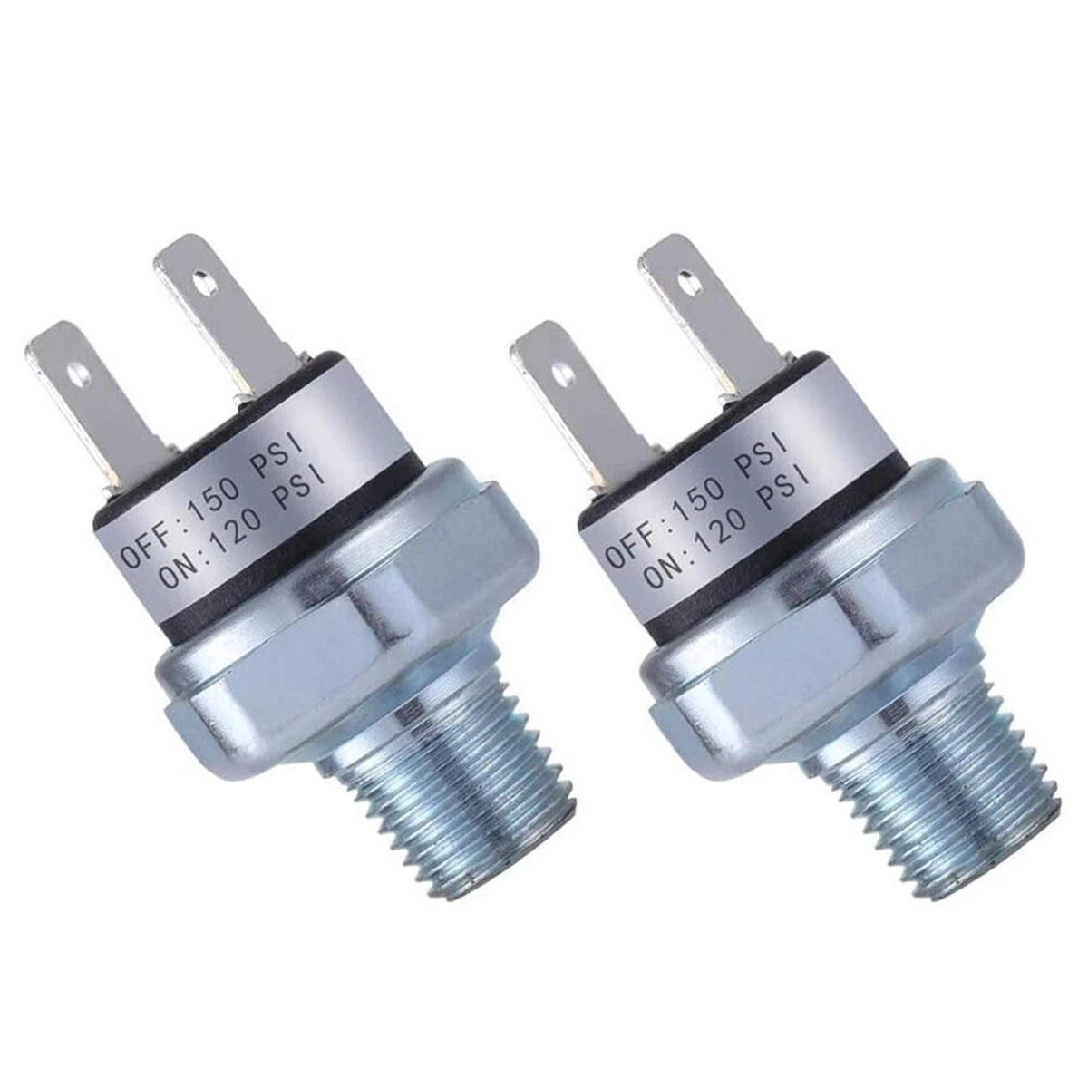 2Pcs Air Compressor Pressure Switch 120-150 PSI For Air Tank 1/4"-18 NPT Port
