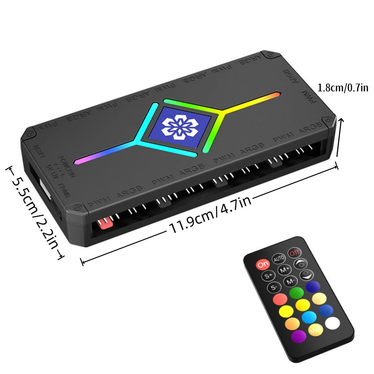 Motherboard Sync ARGB Hub for Aura Mystic Light RGB Fusion w/Remote Control