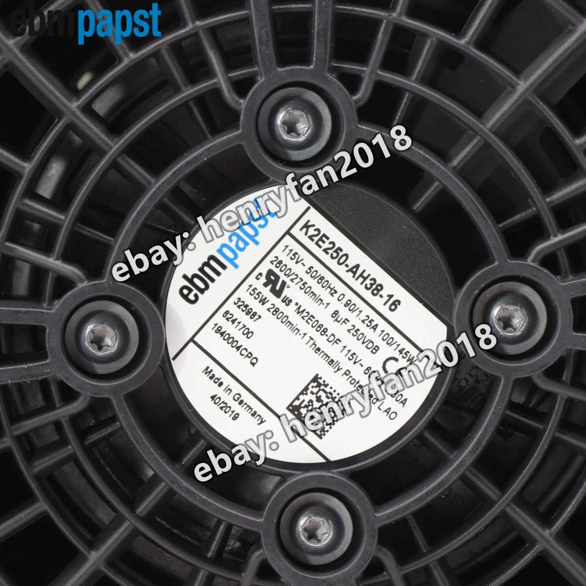 K2E250-AH38-16 Ebmpapst Fan 115VAC Filter Fan 0.90/1.25A 100/145W Cabinet Fan