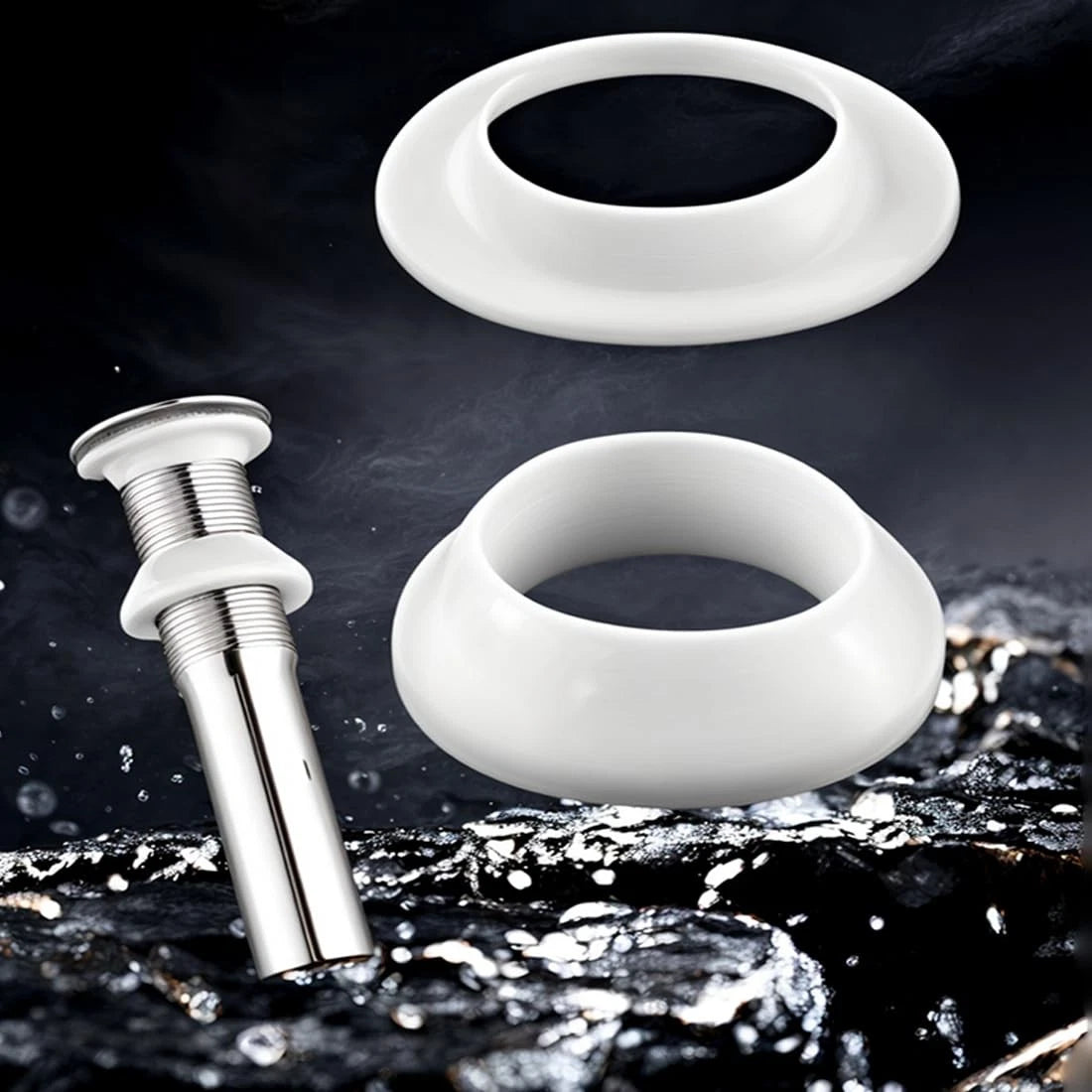Drainage Seal,Universal Basin Drain Gasket Replacement White-4 Sets