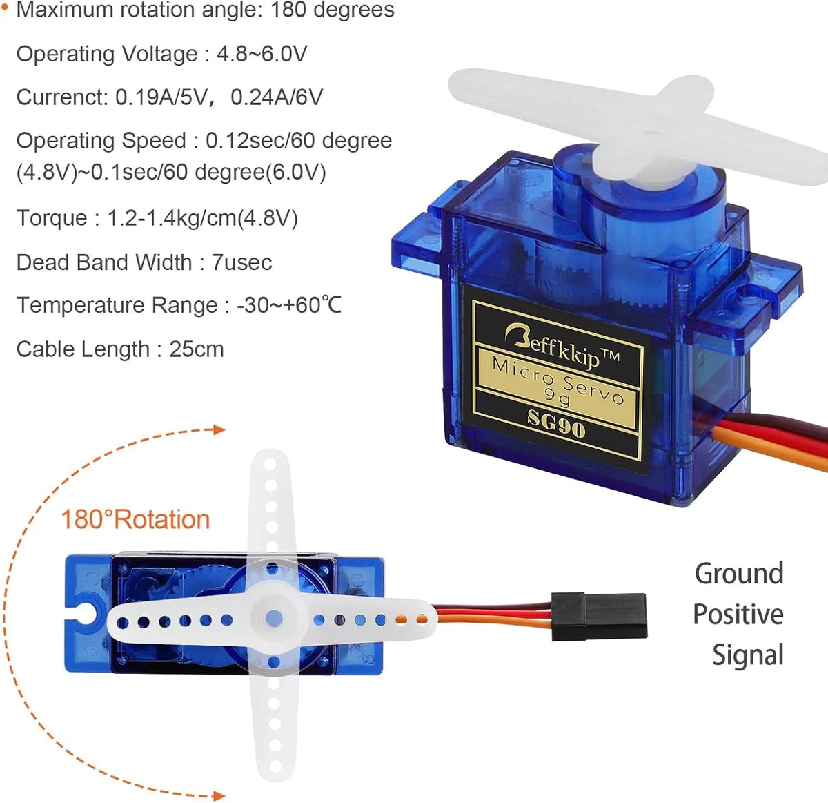 4Pcs SG90 9g Micro Servos for RC Robot Helicopter Airplane Controls Car Boat