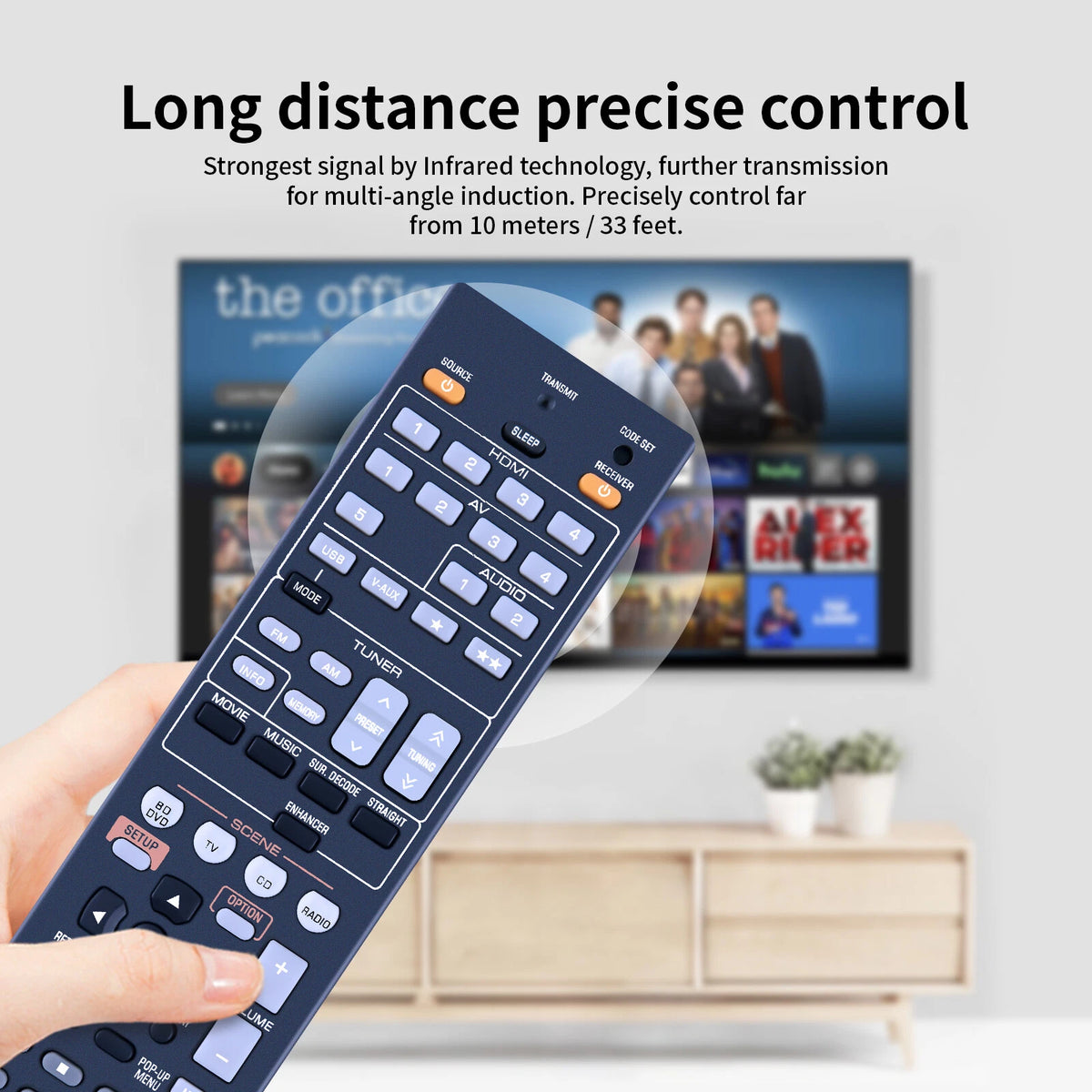 RAV491 ZF30320 Remote Control For Yamaha AV Receiver HTR-4066 YHT-797 RX-V373