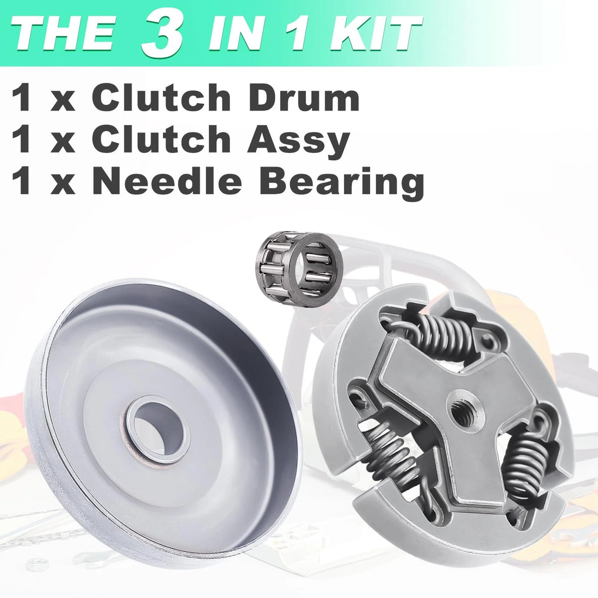 Adefol 3/8" 7T Sprocket Clutch Drum Kit for Echo CS-440,CS-400EVL, No