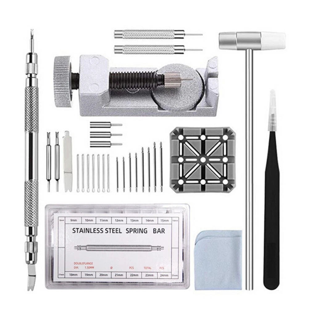 Watch Repair Kit Band Strap Bracelet Link Pins Remover Screwdriver Tool Set E