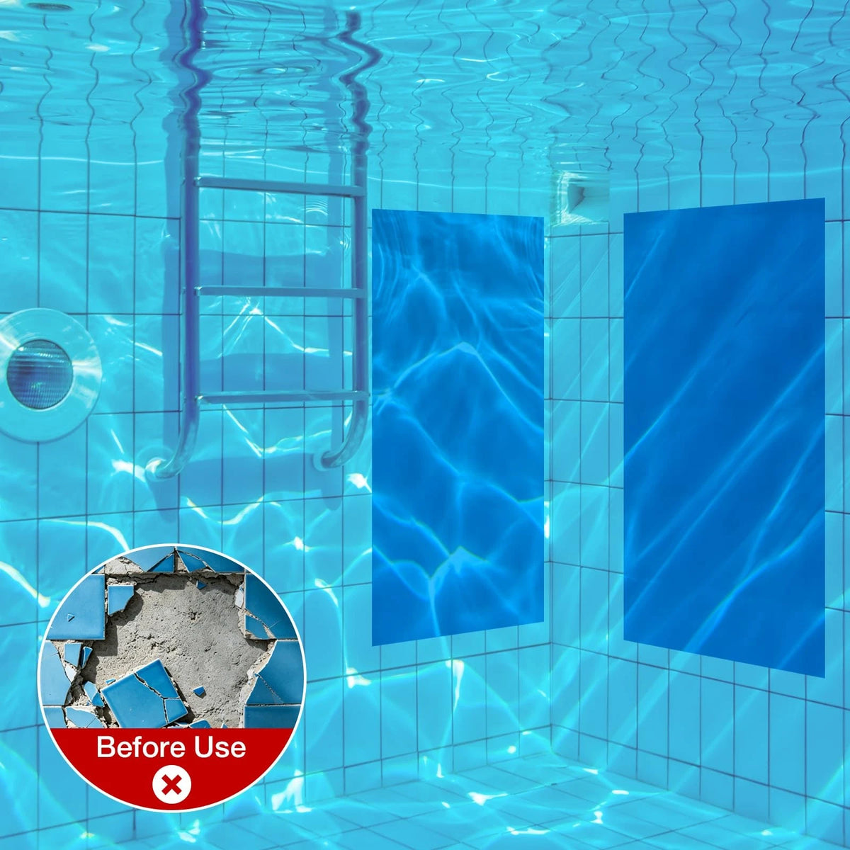 iGoevo TPU Pool Patch Repair Kit for In-Ground & 1.37 x 2.16 ft, Blue