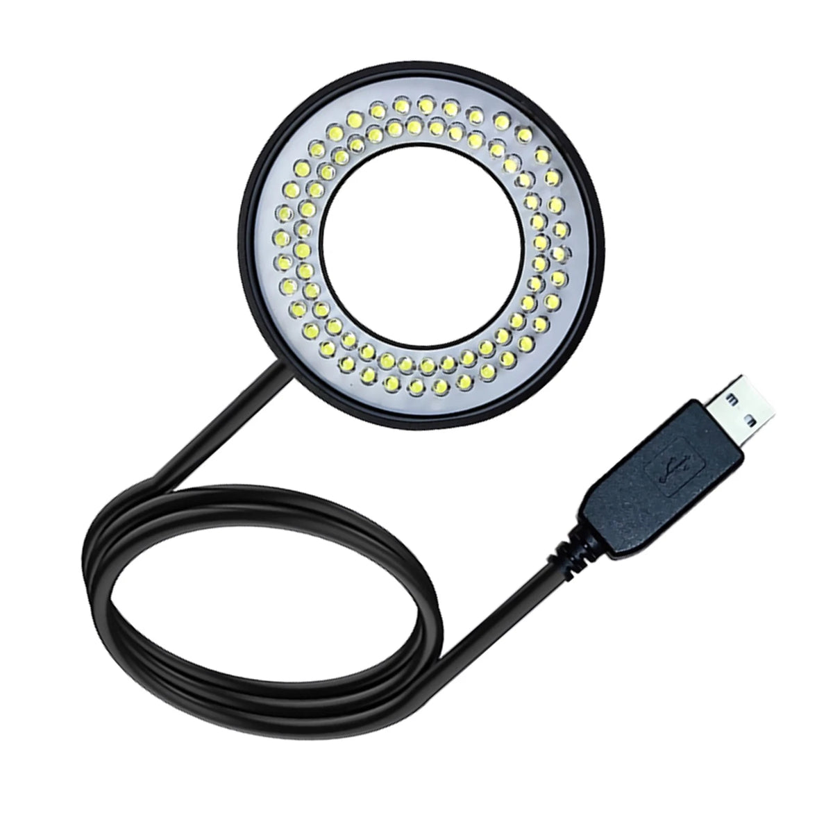 USB 72 LED Ring Light Microscope Adjustable bright Illuminator Focus Lamp
