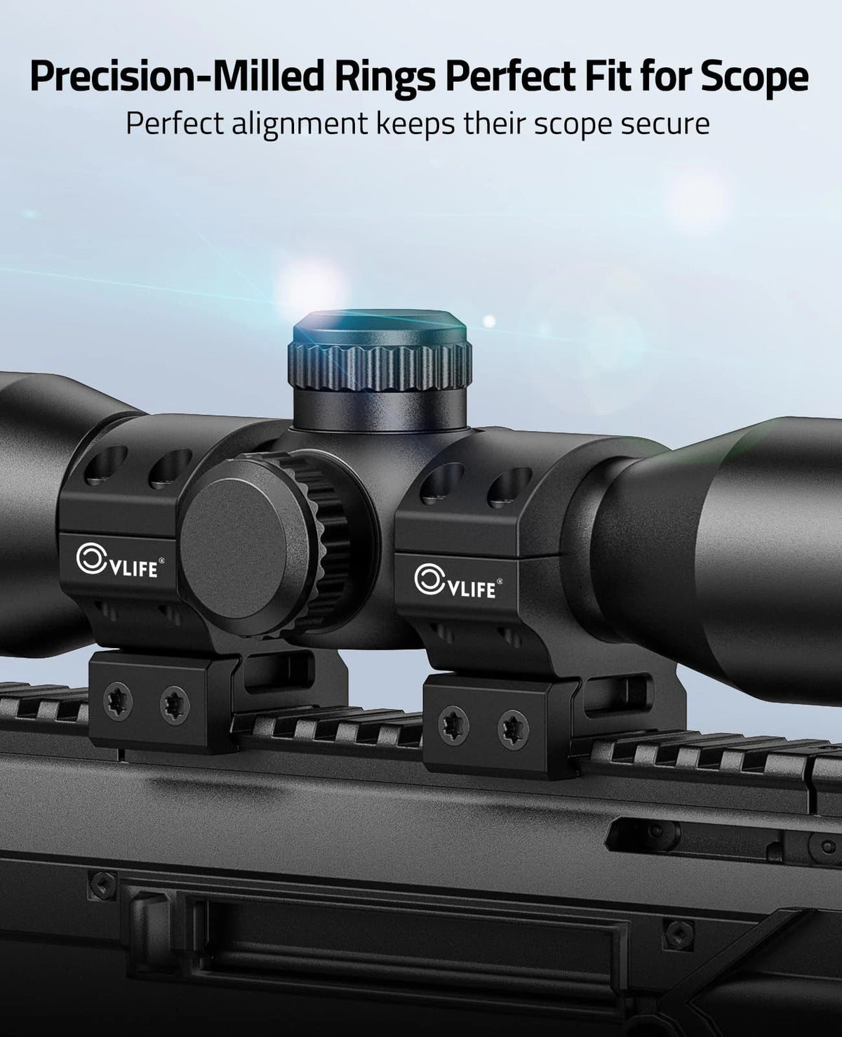 CVLIFE 1 Inch Scope Rings - Medium Profile Precision Medium, Matte Black