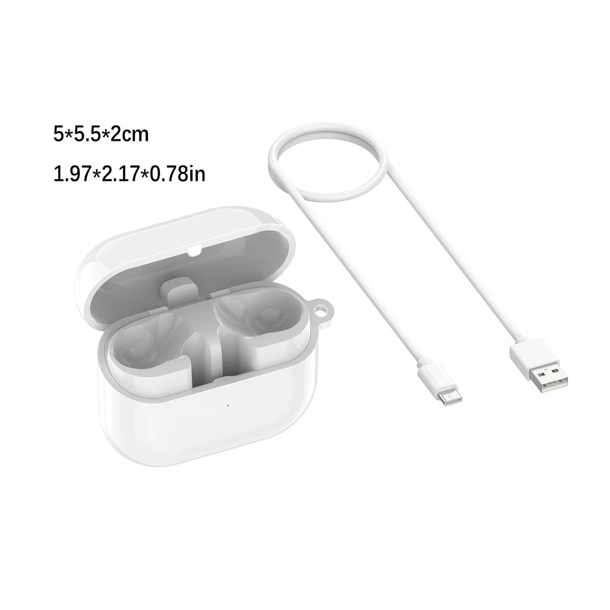 1Pc Charging Box White w/ Cable For Samsung Galaxy Buds3 Pro SM-R630 Earphones