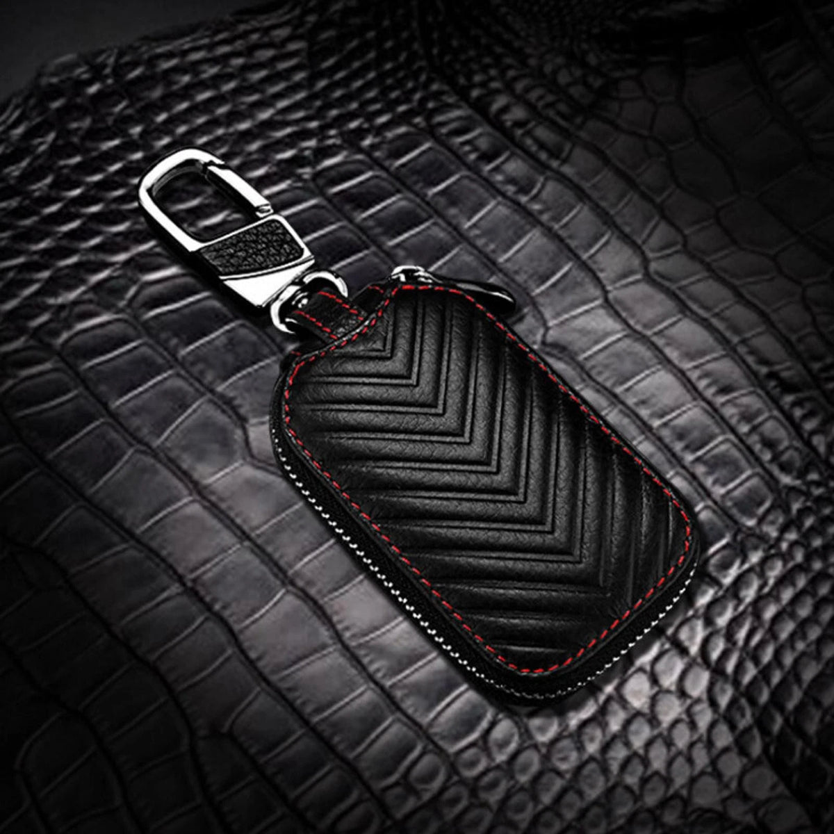 Leather Car Key Chain Bag Smart Key Holder Cover Remote Fob Case C