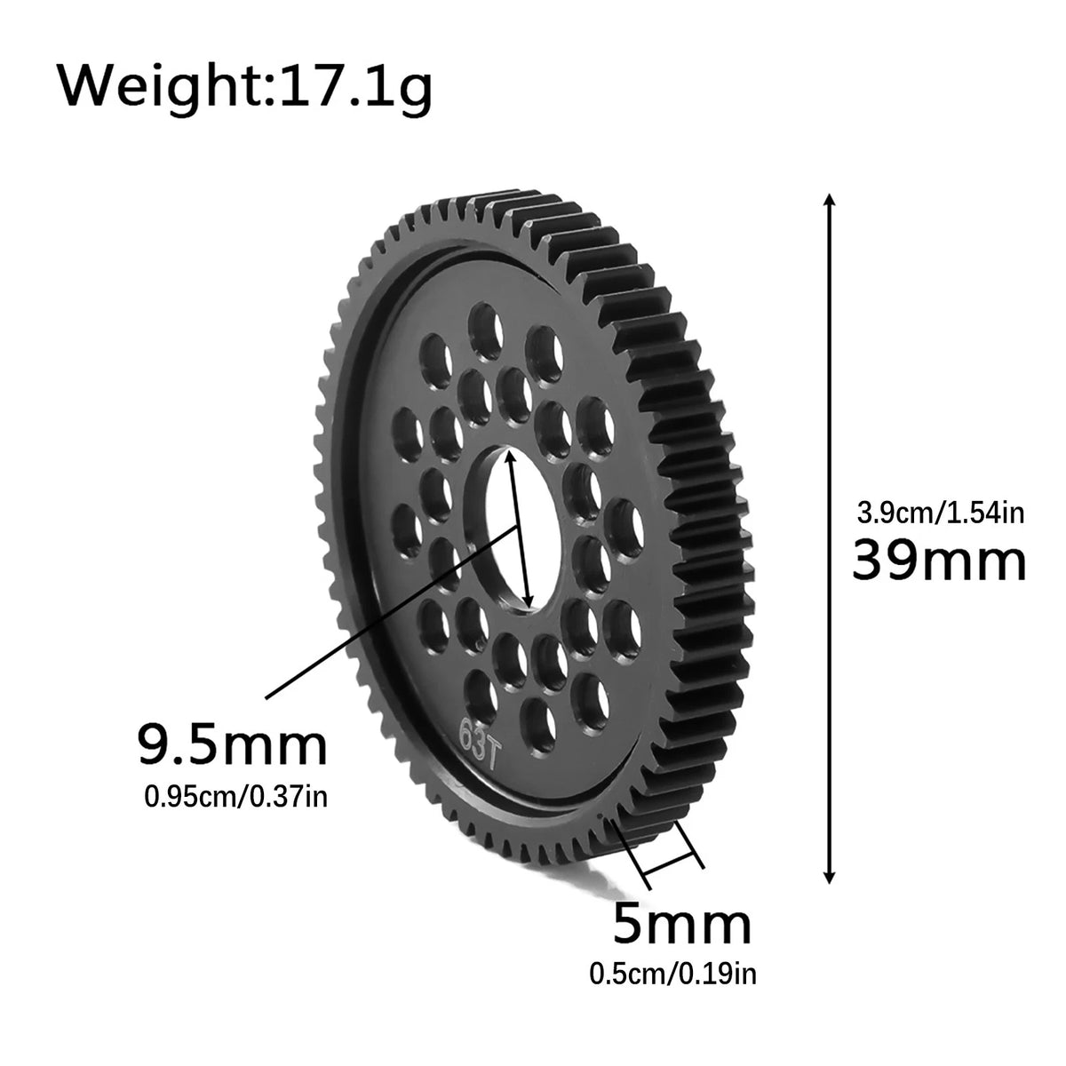 Aluminum High Speed Gear Gear Mount Set For TAMIYA TT-02 RC Car Accessories 63T
