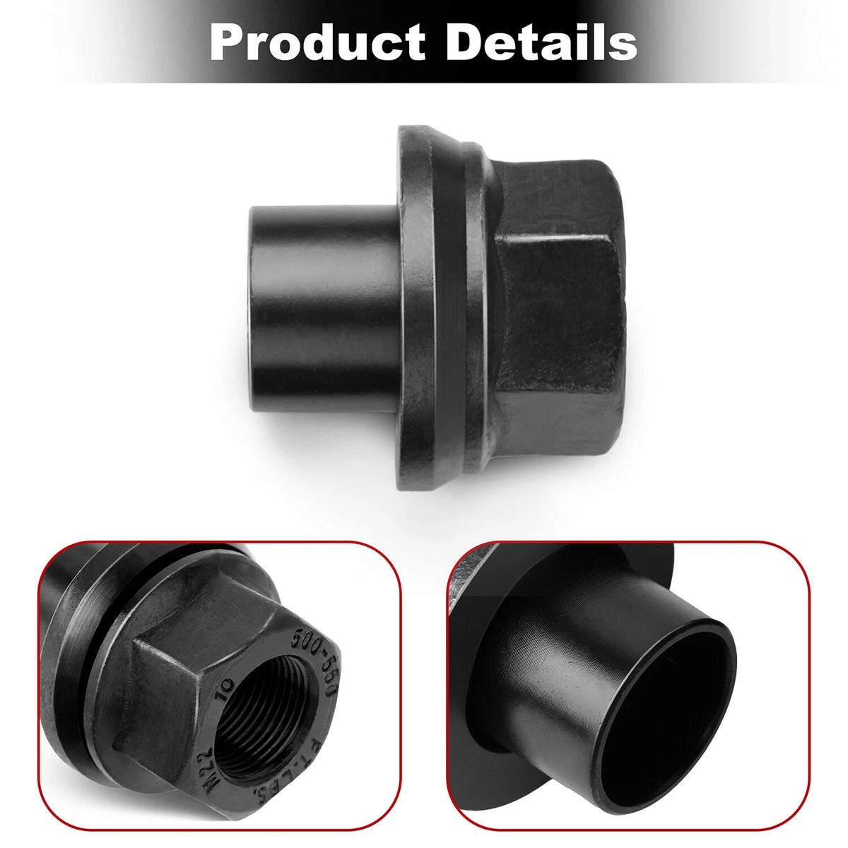 6 Pack 33mm M22x1.5 x 19mm Wheel Nuts Sleeve Nuts M22-1.5x19mm Skirt Flange