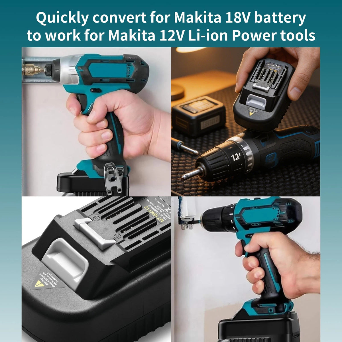 Battery Adapter Converter for Makita 18V Battery Adapter for 12V Tool SetPro