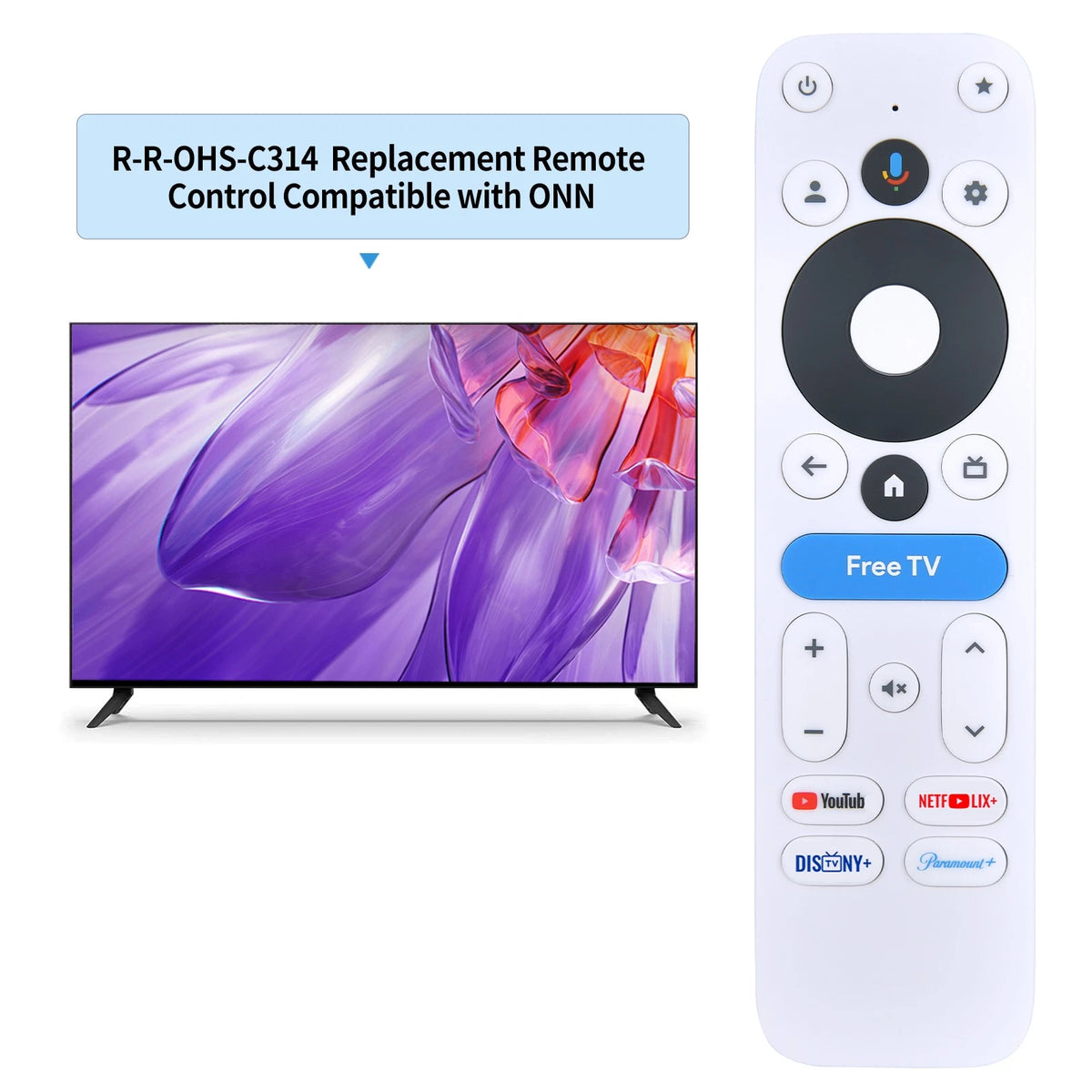 R-R-OHS-C314 Replace Remote Control For ONN 100149582 4k Plus Streaming Box