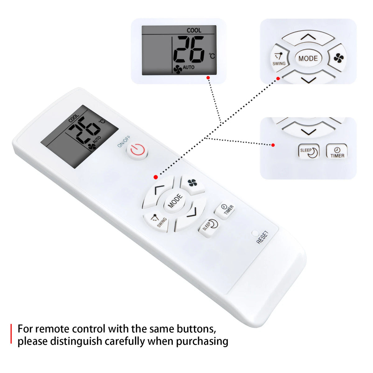 Replacement Remote Control For Sharp Air Conditioner CRMC-B046JBEZ