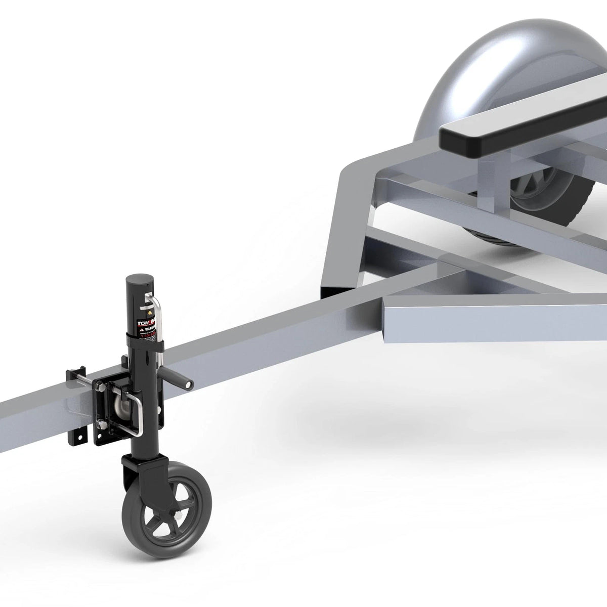 TOWKING 8" Spoke Wheel Trailer Jack, 10" Vertical Movement, 1,500 LBs, Black
