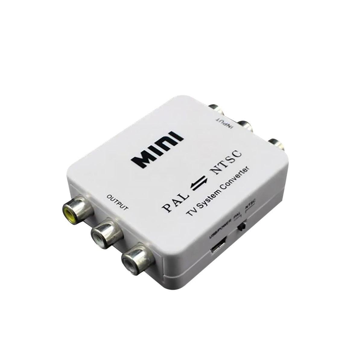Dual-Way 3 RCA TV System Converter Format Video USB Powered PAL NTSC Converter L